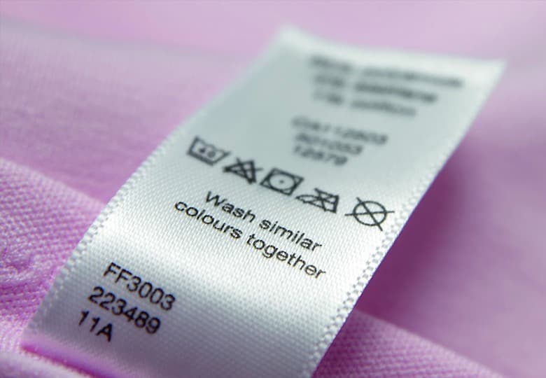 Satin care label